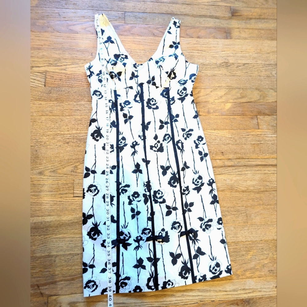 NWT - Nicole Miller Black and White Floral Dress